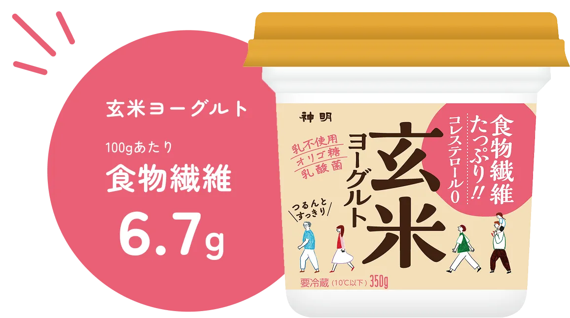 玄米ヨーグルト 100gあたり食物繊維6.7g